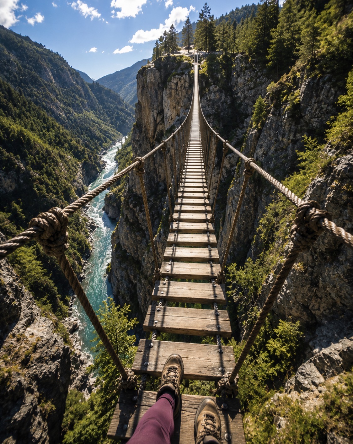 Crossing a bridge